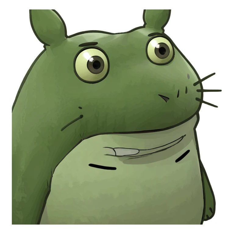 Totoro pogchamp emoji with big eyes sticker