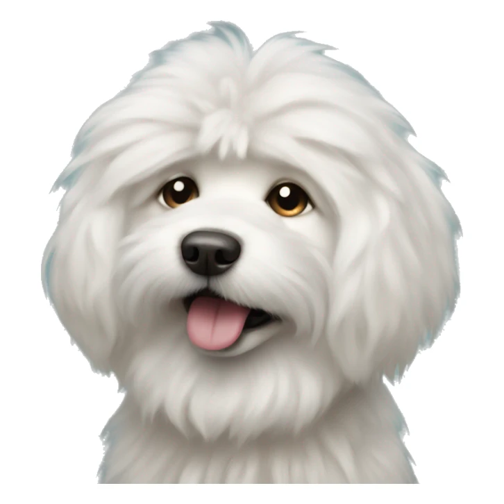fluffy dog portrait closeup mouth closed sticker