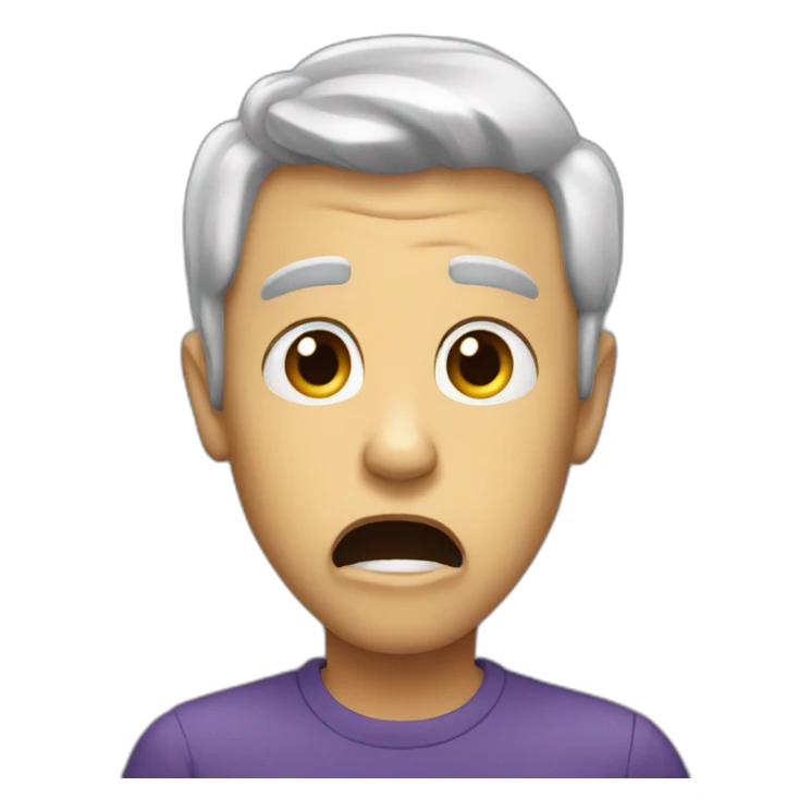 Emoji shock of crazy sticker