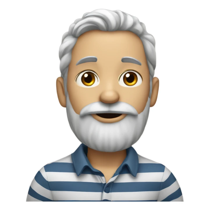 bearded man in striped shirt blowing kiss sticker