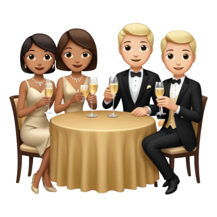 people sitting at a table at a fancy dinner emoji sticker