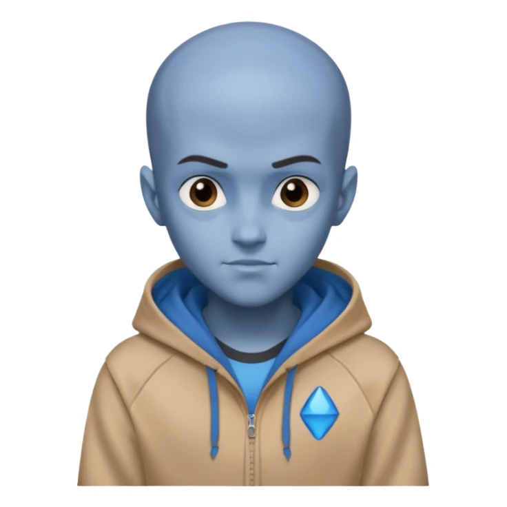 Megamind with a tan hoodie sticker