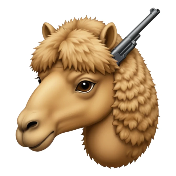 Camel with a gun to its head sticker