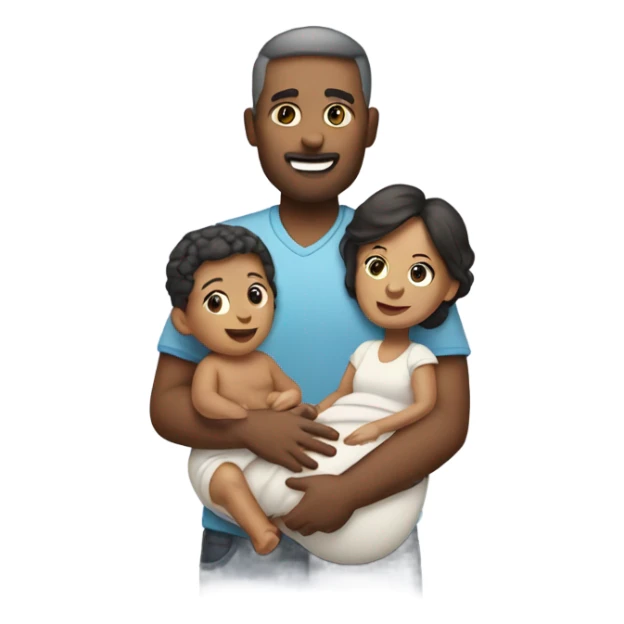 Mother father with new baby sticker