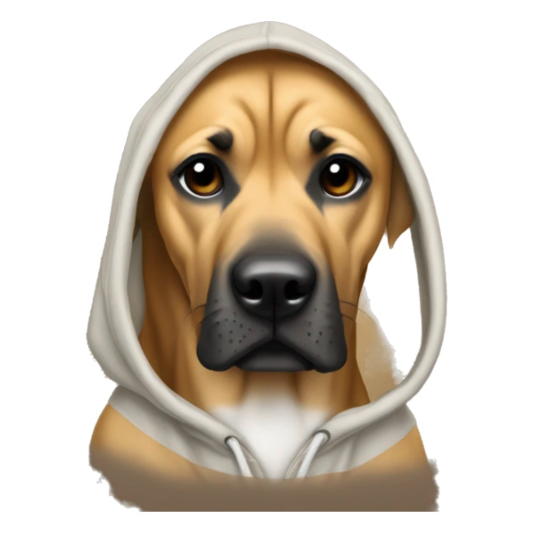 Black mouth cur in a hoodie sticker