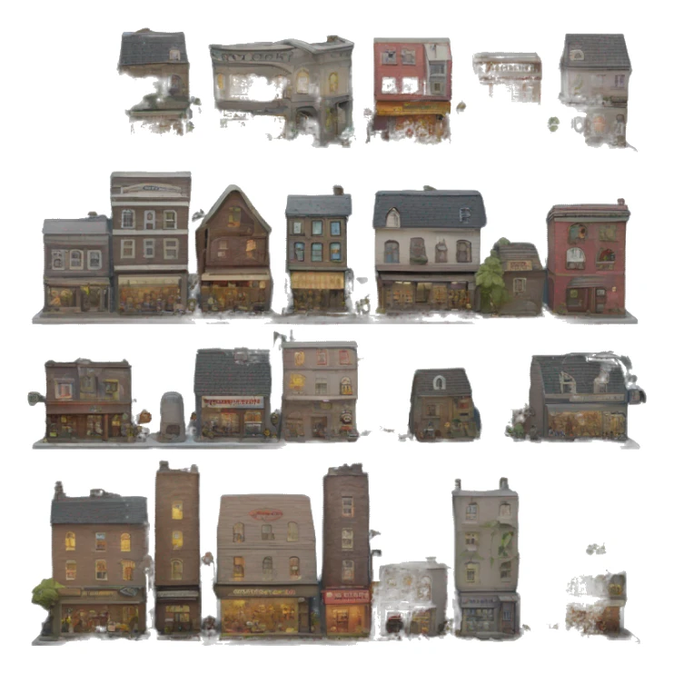 Entire Town diorama from Betelgeuse  sticker