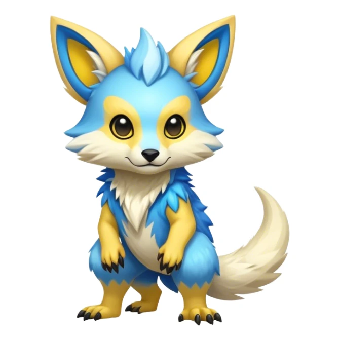 Epic Edgy Cute Colorful Vibrant Light Pale Modern Vernid-Protogen-creature-animal, full body sticker