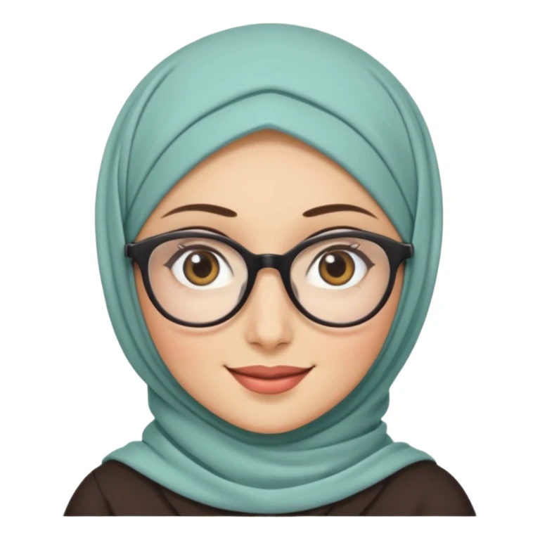hijabi with fair skin and big glasses she has light eyes sticker