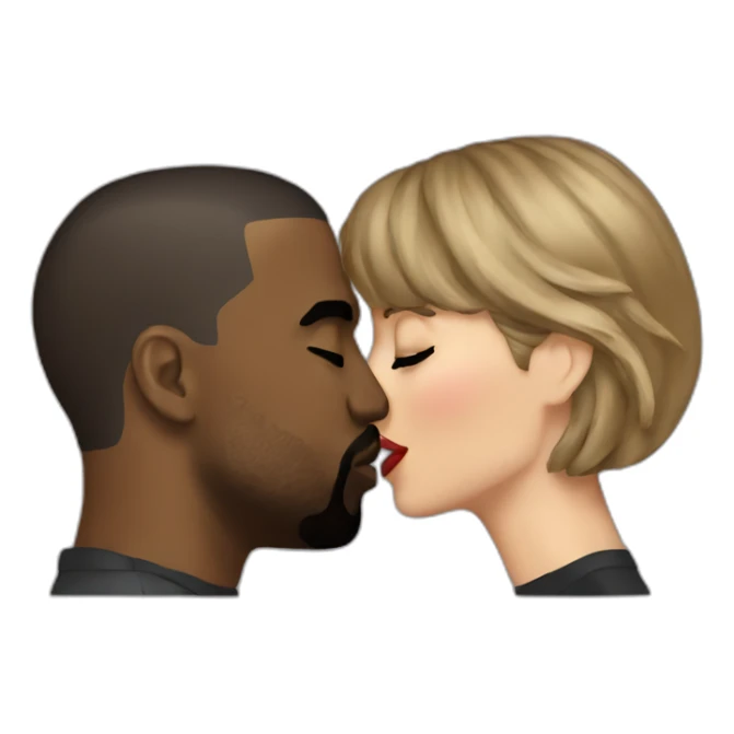kanye and taylor swift kissing sticker