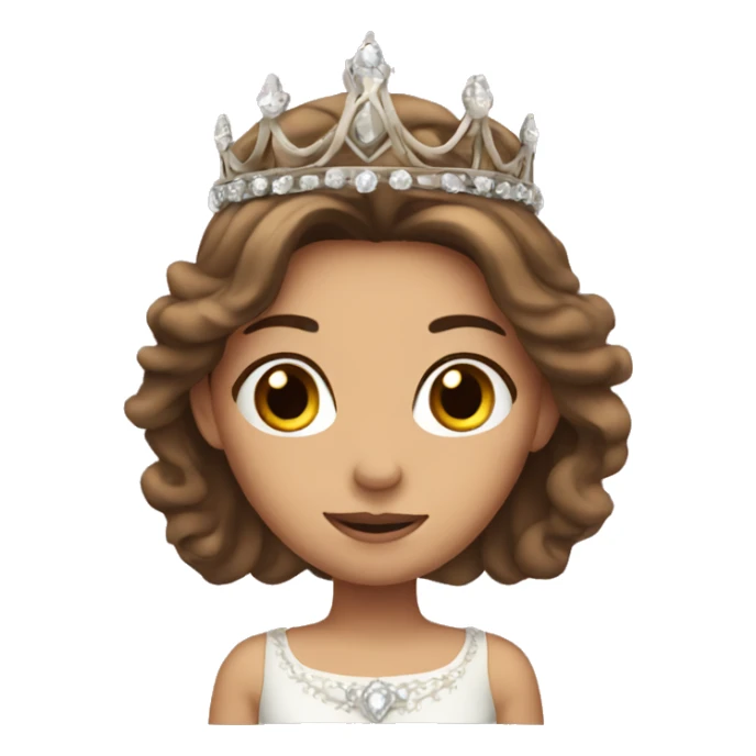 Princess with brown hair and diadem sticker