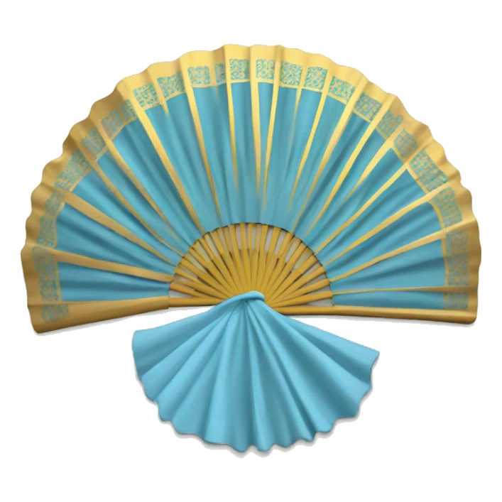 Hand fan light Blue and gold  sticker