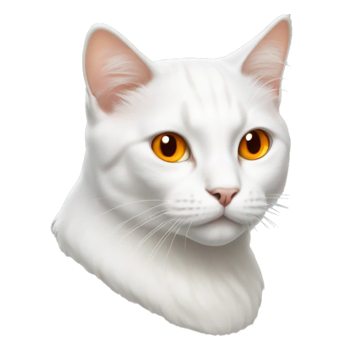 White Cat with orange eyes loafing sticker