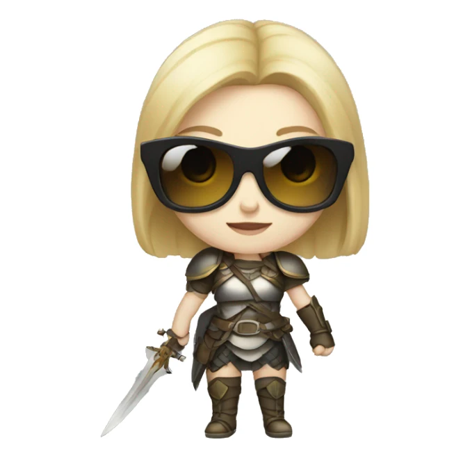 Pale-skinned Girl warrior with dark sunglasses sticker