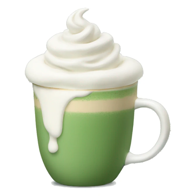 Sage green latte with whipped cream sticker