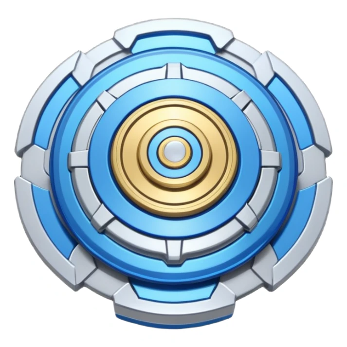 A blue Beyblade with 3 blades like Victory Valtryek sticker