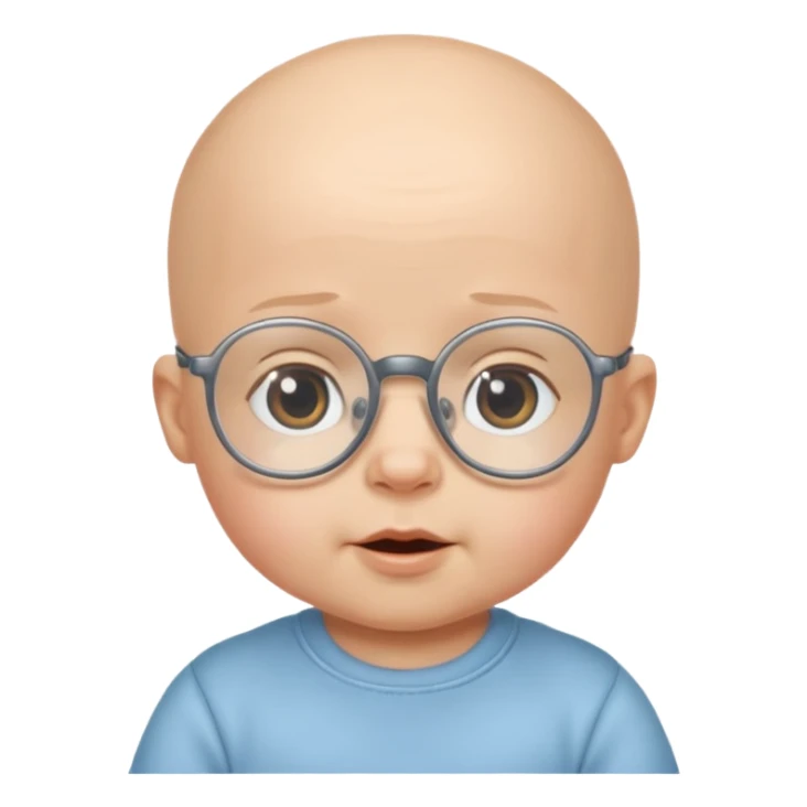 bald glasses baby sticker