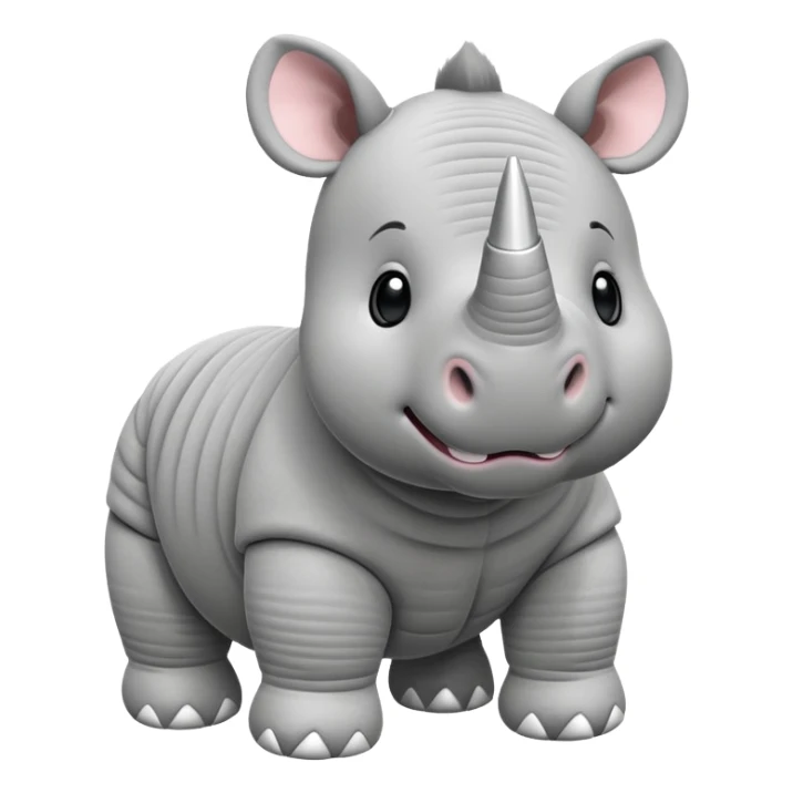Cute corduroy rhino stuffed animal simple grey sticker