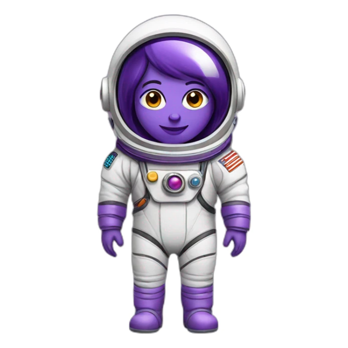 a pretty astronaut with purple color sticker