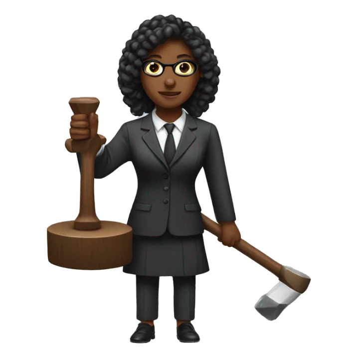 Black lawyer with two hammers in her hand sticker