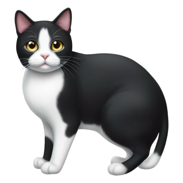 black and white tuxedo cat sticker