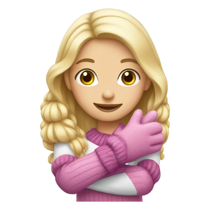 blonde Girl wearing mittens sticker