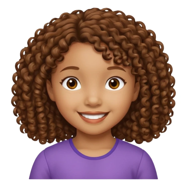 5 year old blasian girl with brown curly hair sticker