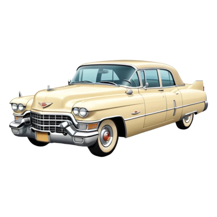 cream Cadillac vintage car sticker