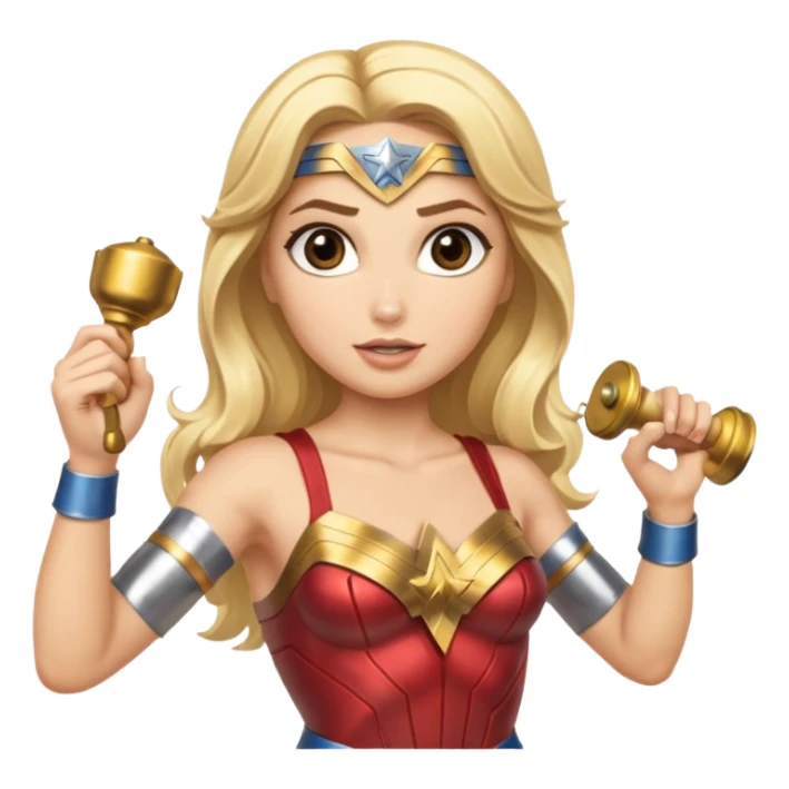 Blonde Wonder Woman hand bells sticker