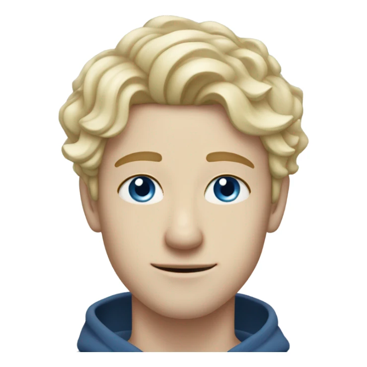 light curl blonde 25yo man blue eyed pale skin without moustache sticker