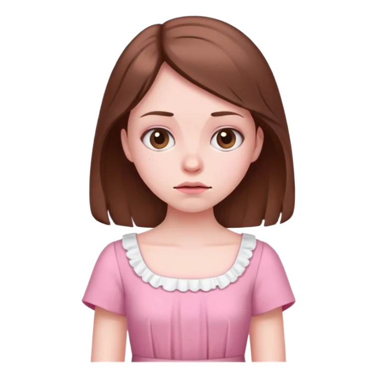 Sick girl dressed in pink with brown hair sticker