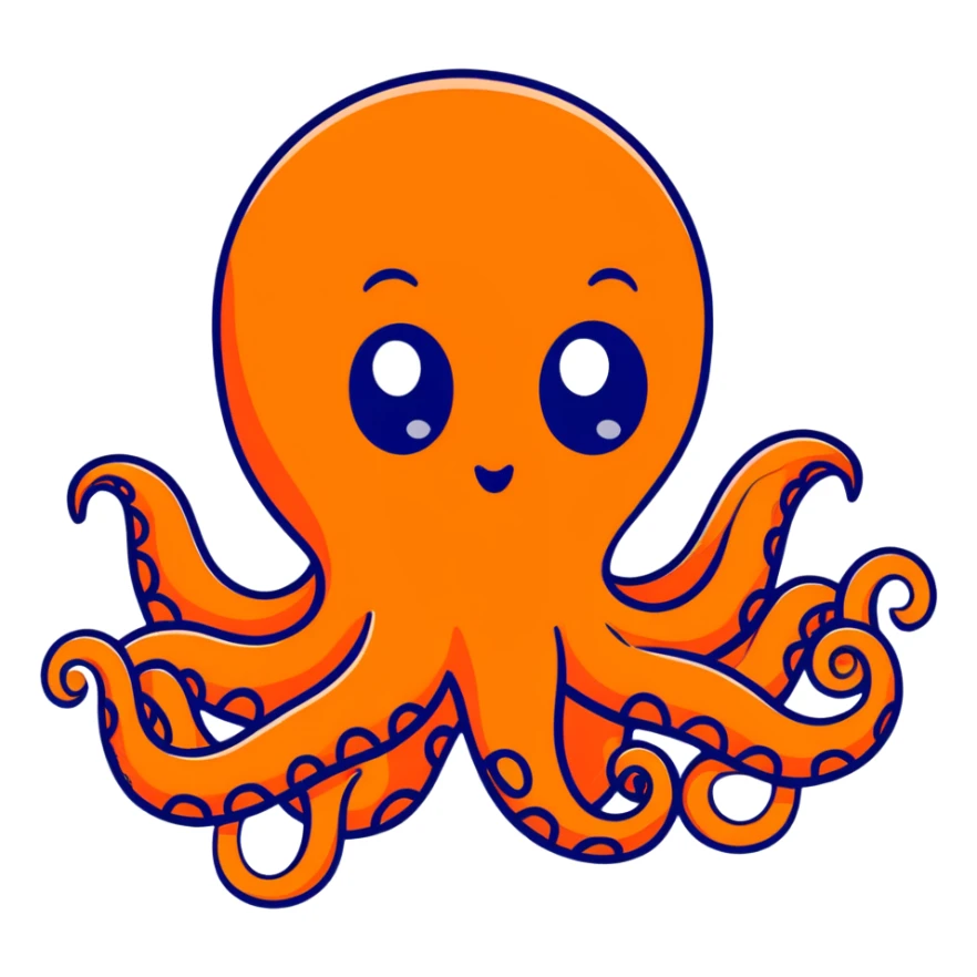 playful blue octopus with big eyes sticker
