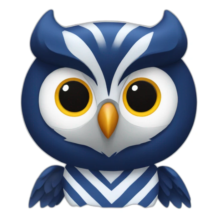 Owl wearing dark blue and white striped shirt sticker