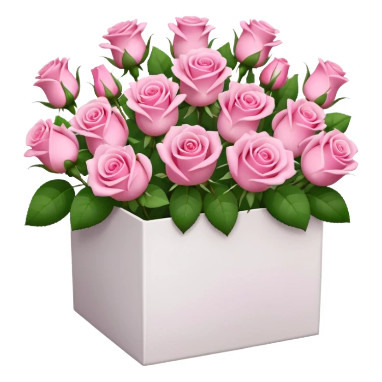 bouquet of pink 25 roses in a white box sticker