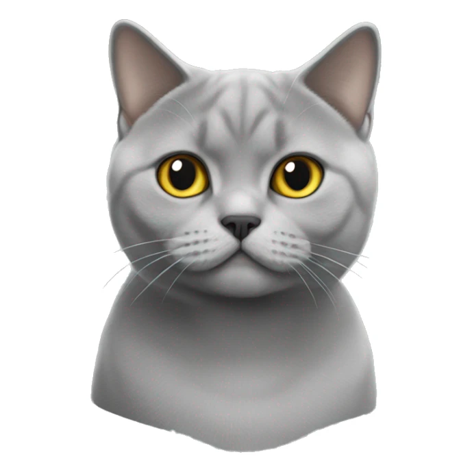British shorthair white nose grey  sticker