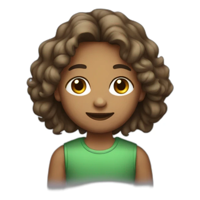 Ombre con pelo marrón con camiseta verde yorando sticker