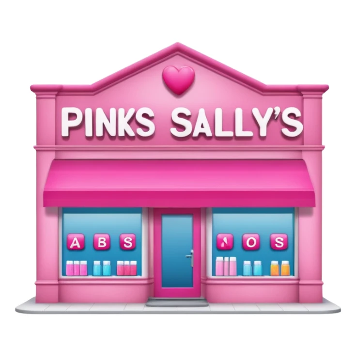 pink sallys beauty store in big letters sticker