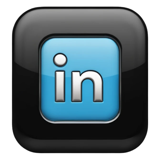black 3d linkedin logo (the real Linkedin logo must be used) sticker