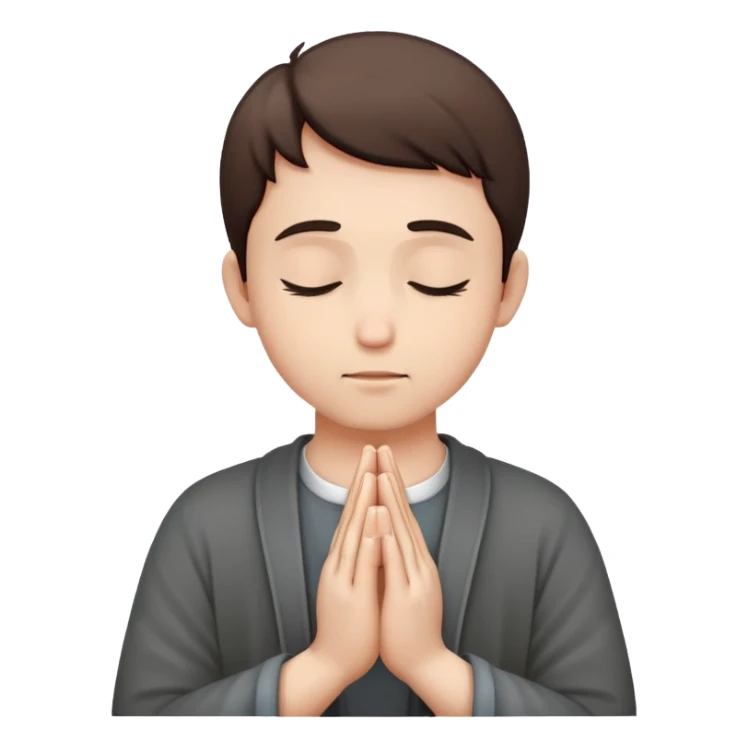 person praying, hands clasped in prayer sticker