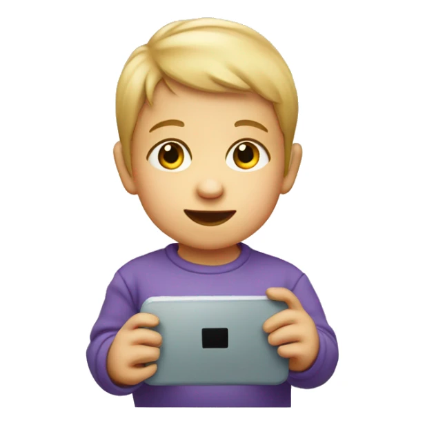 a small baby child with smartphone in its hands sticker