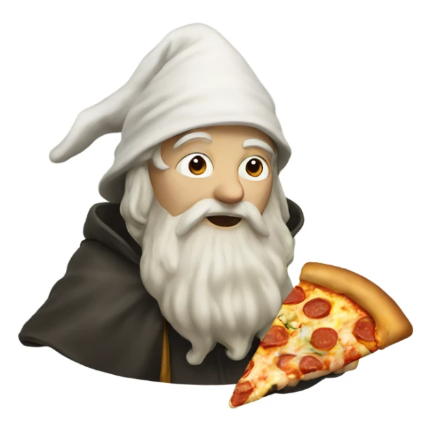 Wizard eating pizza sticker