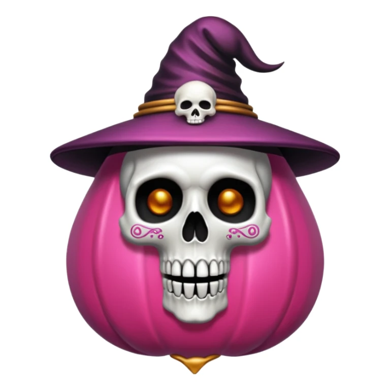 Caldero de bruja rosa con calaveras sticker