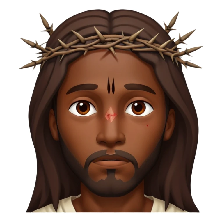 Dark skin Jesus with thorns on head injured  sticker