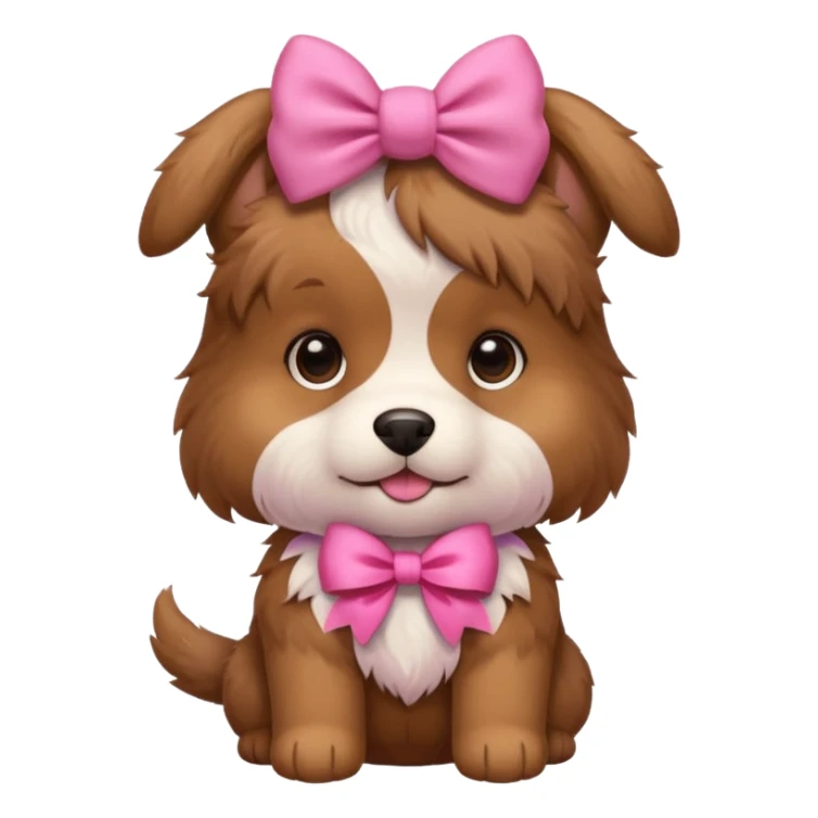adorable puppy with a pink bow on its head sticker