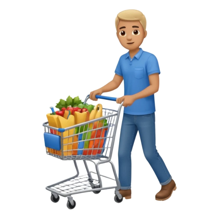 man-with-a-shopping-cart-full-body sticker
