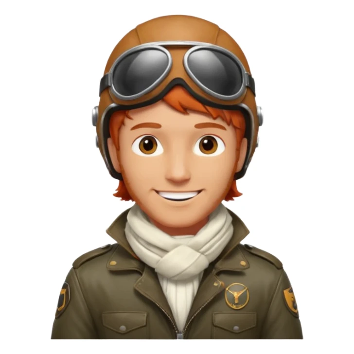 renard aviateur, casque en cuir, écharpe blanche, blouson aviateur sticker