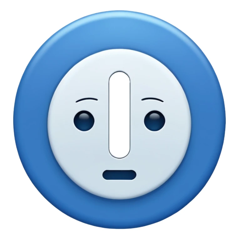 Blue circle with irregularities on it on it is boundaries and it should have a white tick no face sticker