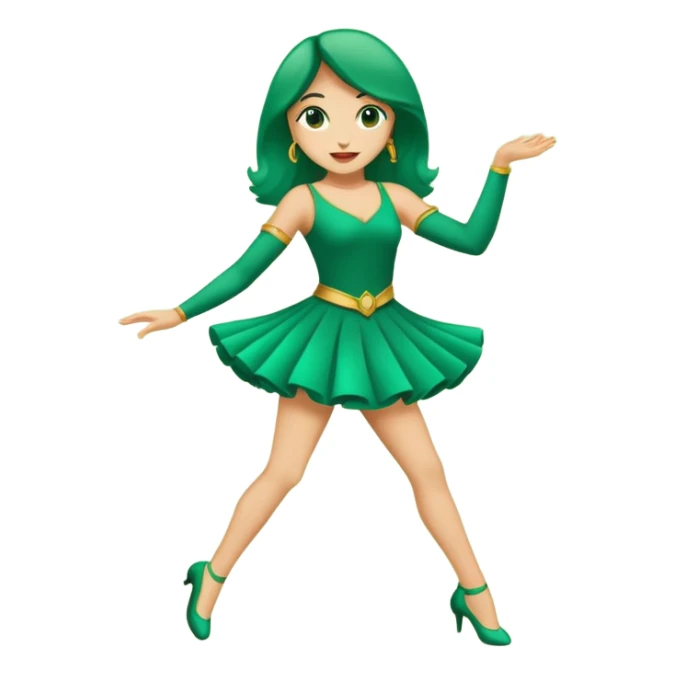 el numero 3 bailando en un fondo verde sticker