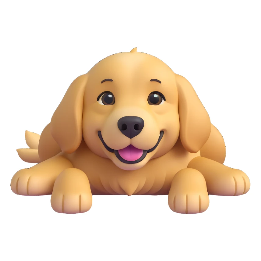 adorable golden retriever lying face up sticker
