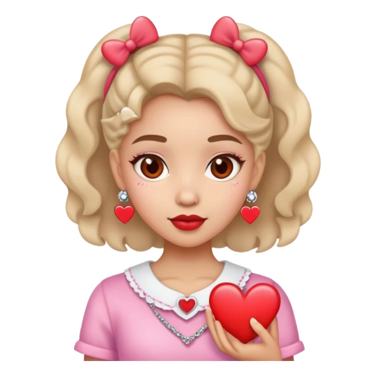 Girly girl with heart accessories sticker