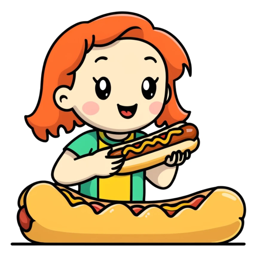 Megan morony eating a hotdog sticker